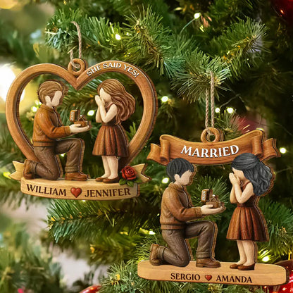 She Said Yes First Christmas Married Engaged Couple - Personalized Custom Shaped Wooden Ornament bb1bbab0-6ecb-40d5-9b77-3a6fbcfb4b46-TK1382-CIN4867_MkWebs5_bd20de5c-498d-4586-bc8f-a87af16d4b5e.jfif
