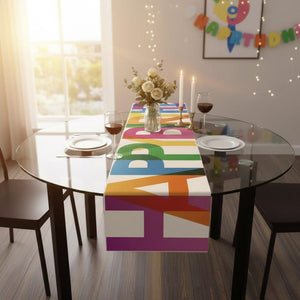 Colorful Happy Birthday Table Runner | Vibrant Birthday Party Table Decor bb1be90f-8bba-417e-bbc0-9b0747445295-bv2.jpg