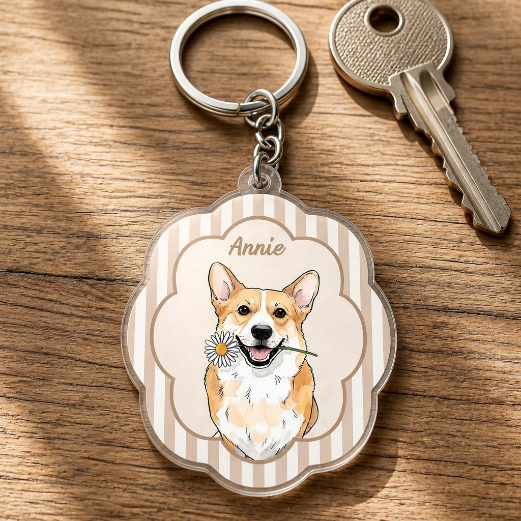 Custom Pet Portrait Keychain with Name | Oval Cameo - Personalized Acrylic Keychain bb217a57-7e06-4b8b-8b6b-d7d71c01f3fe.png
