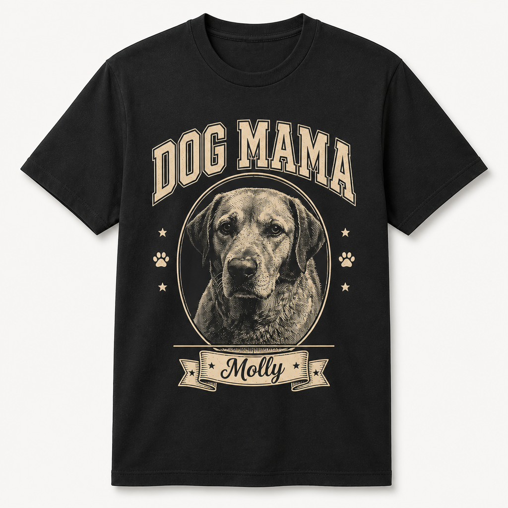 Dog Mama Custom Pet Photo + Name Tee - Personalized T-shirt bb3dffa3-a514-4267-8cbd-14111c07abaa.png