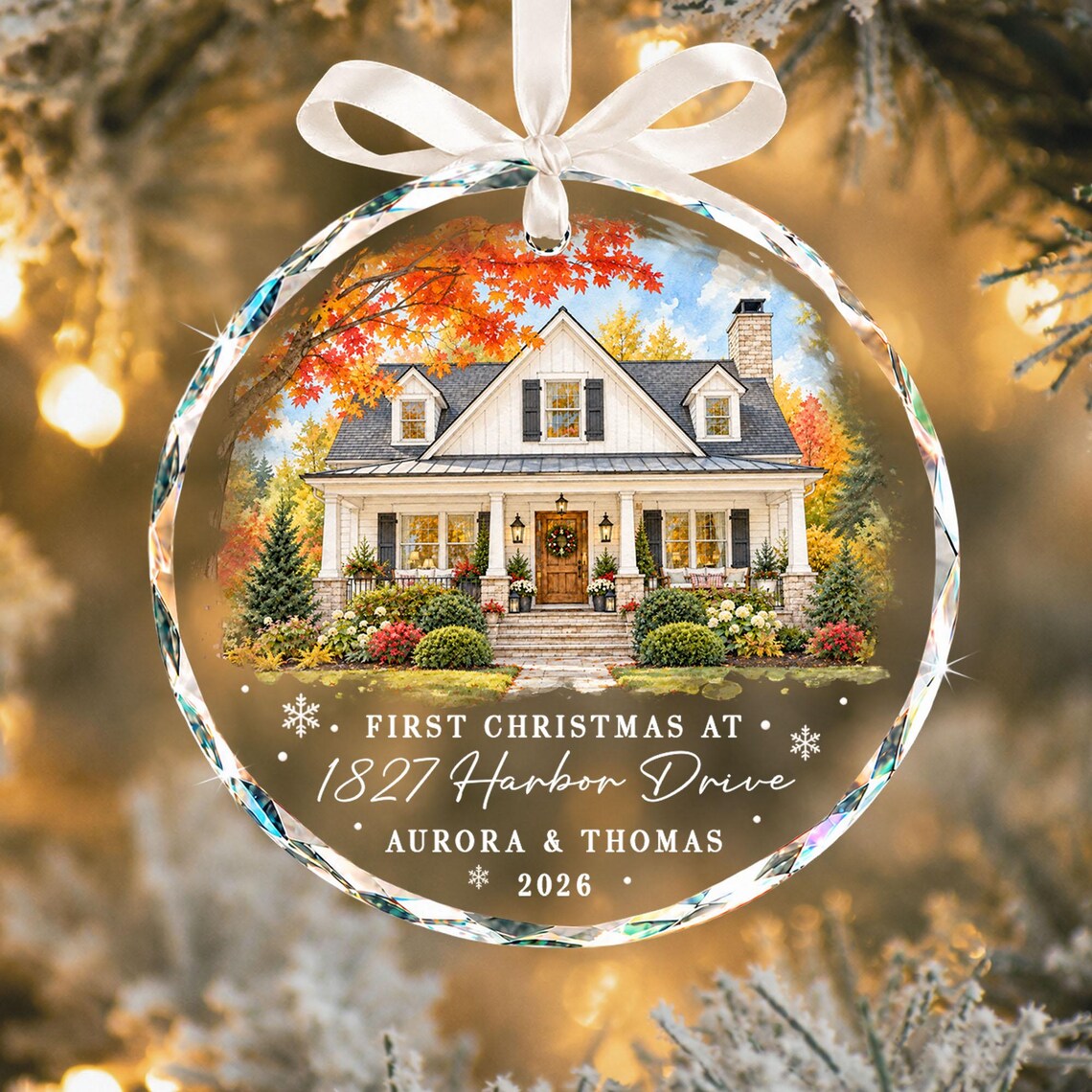 Custom New Home Ornament, Custom House Portrait Ornament, First Christmas In New Home Keepsake, Housewarming Gift, New Home Couple Gift bb5a7716-8f23-4bfd-821d-f50582302546-5.jpg