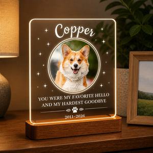 Pet Memorial LED Acrylic Light — Favorite Hello Hardest Goodbye - Personalized 3D LED Light Wooden Base bb65db23-b120-42fa-b28b-7aba59ae9001.jpg
