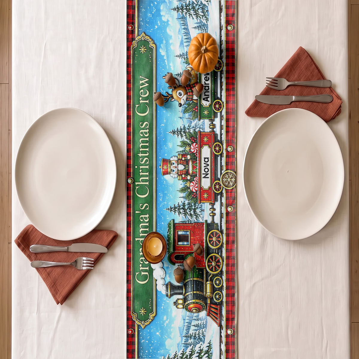 Christmas Train Family Table Runner - Personalized Christmas Birthday Gifts For Mom, Dad, Brother, Sister - Christmas Feels Better Together bb7fcf56-f8a6-4a78-b716-e78f9e29a0cf-MK-5.png