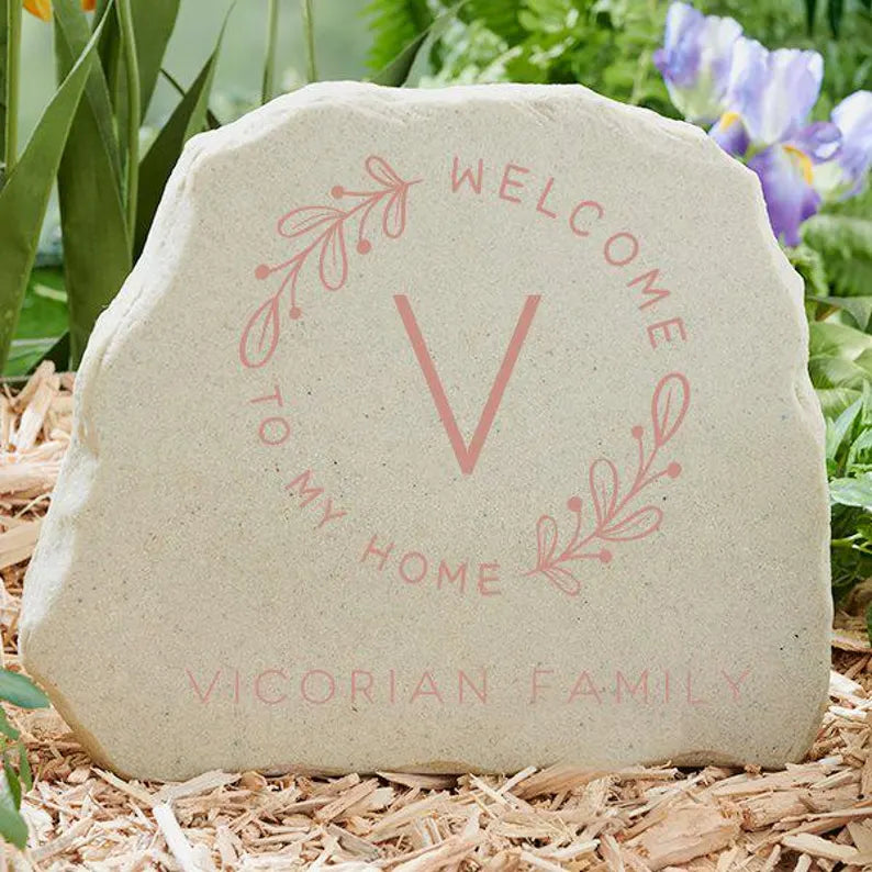 Welcome Wreath Personalized Standing Garden Stone, Outdoor Decor, Personalized Home Decor bb811e40-6198-4ec4-9c43-5fe236cbd6c6-hfhgffgggfgfhg-6-.webp