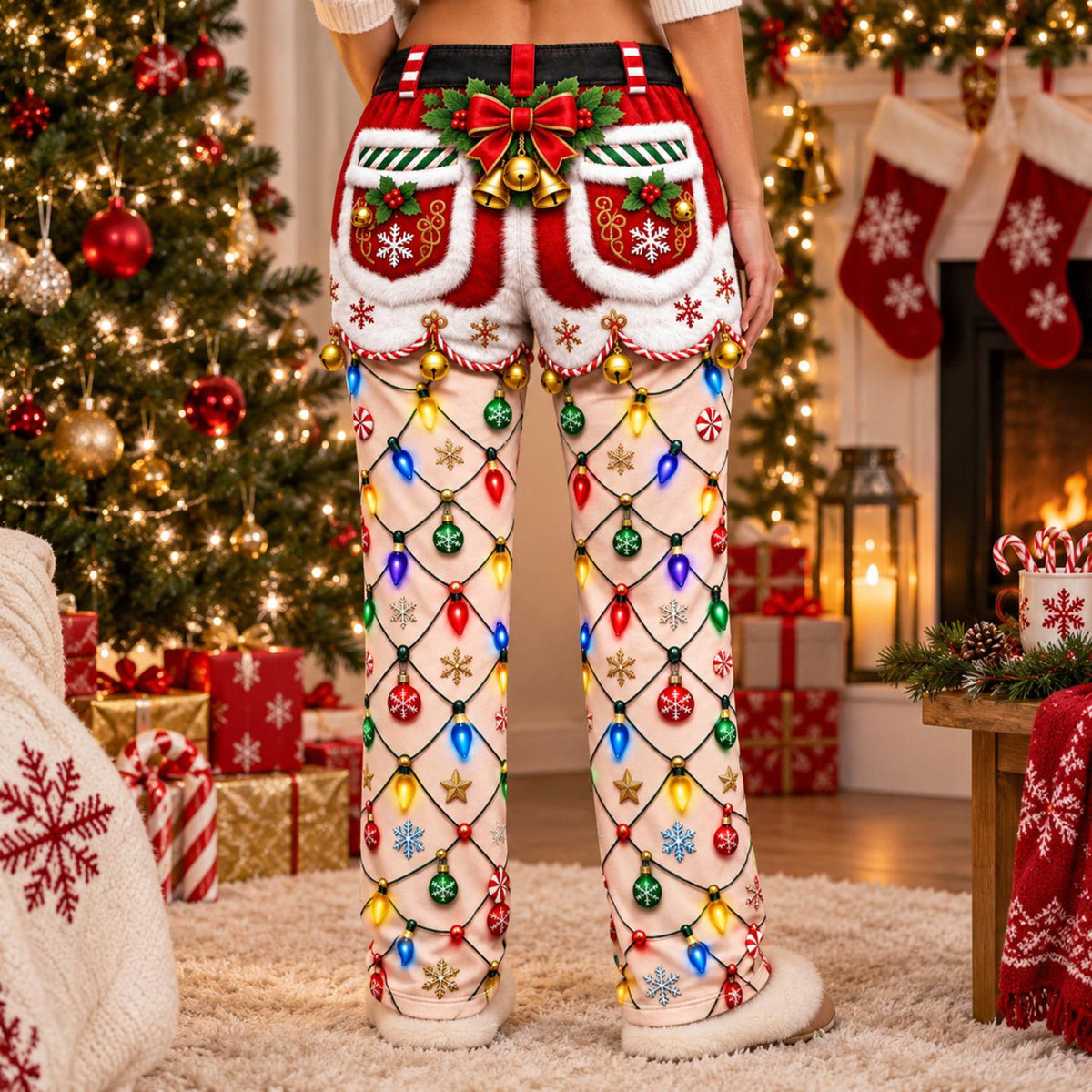 Funny Christmas Pajama Pants: Santa Suit Illusion Print, Holiday String Lights bb96644b-38ac-4ede-b4cc-7c75bedbb14c-8.jpg
