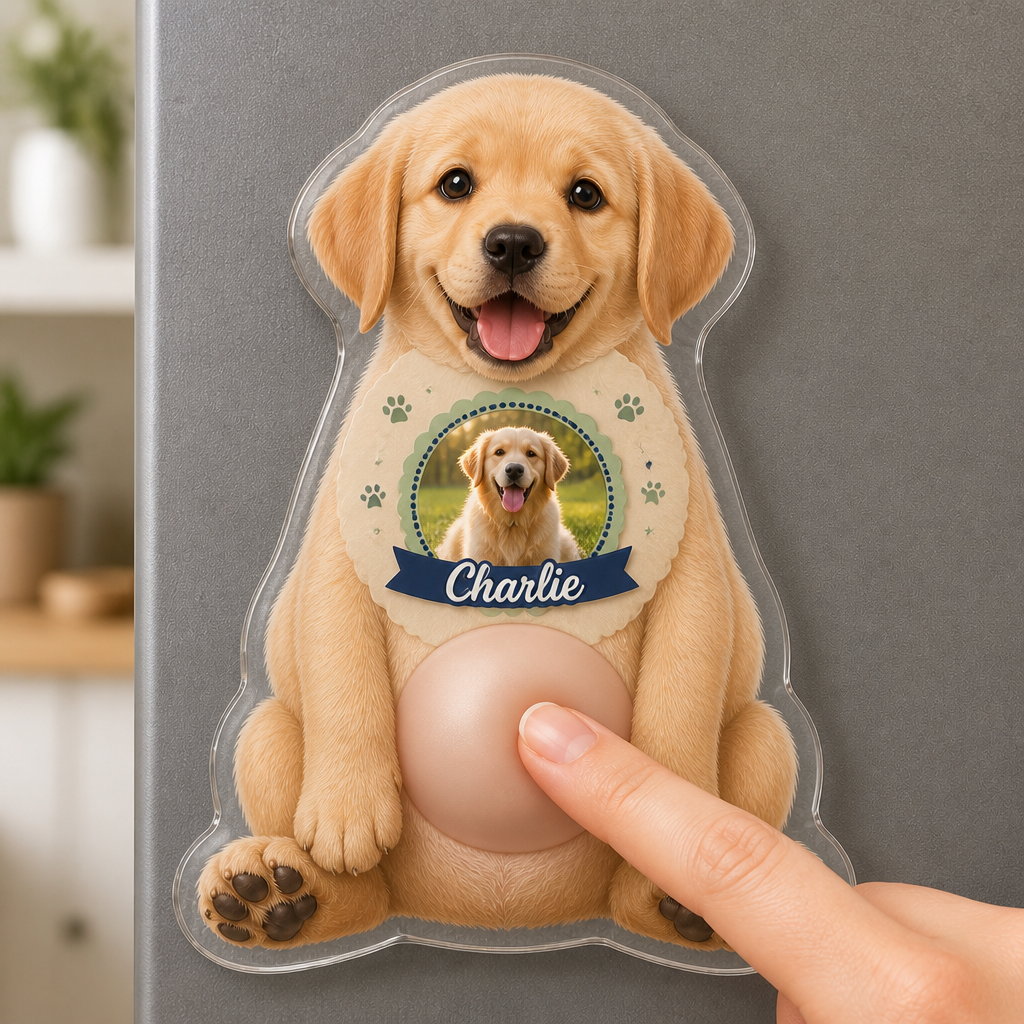 Custom Pet Photo + Name Fridge Magnet - Personalized Acrylic Refrigerator Magnet - Soft Rubber Belly bb97e948-9680-4bd7-8366-c88a99777021.png