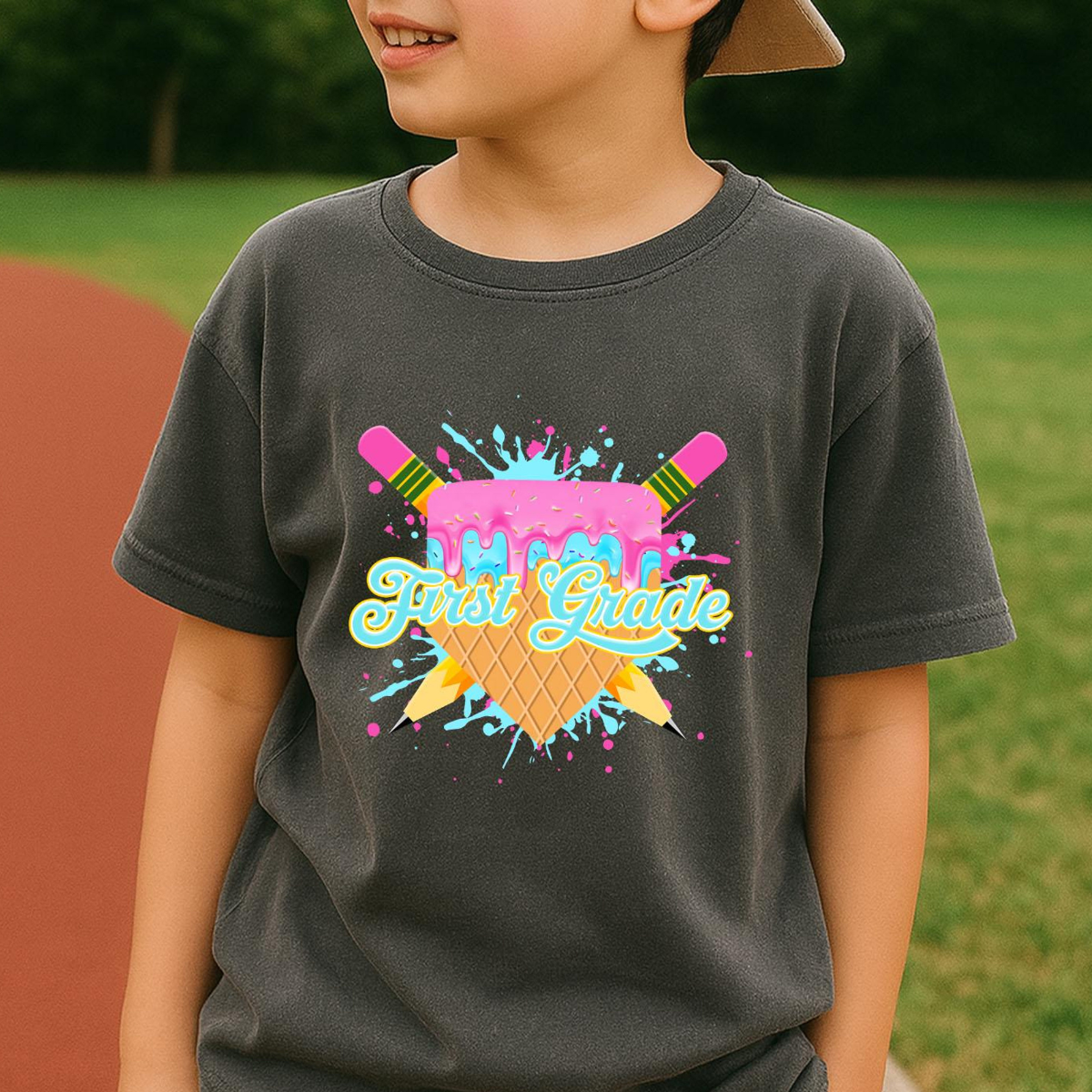 Boys Girls Custom Drip Baseball Back To School Shirt, Personalized Kid Name Tee, Kindergarten First Grade Toddler, 1st Day of School Outfit bba1fc05-d5f1-4c74-a6f0-971264ab0238-3.png