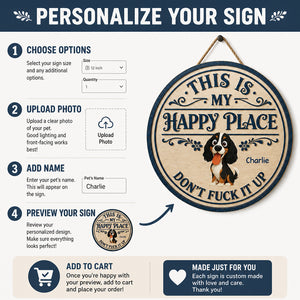 Dog Owner Happy Place Round Wood Sign – Custom Pet Cartoon & Name - Personalized Wood Sign bbb4719d-995b-4ff7-addb-3fc8937f372f.jpg