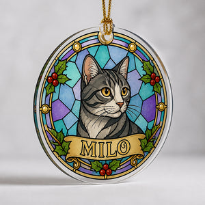 Stained-Glass Cat Name Ornament - Personalized Transparent Acrylic Ornament bbc88fee-2f10-4973-ba94-1bd612b2c87e.jpg