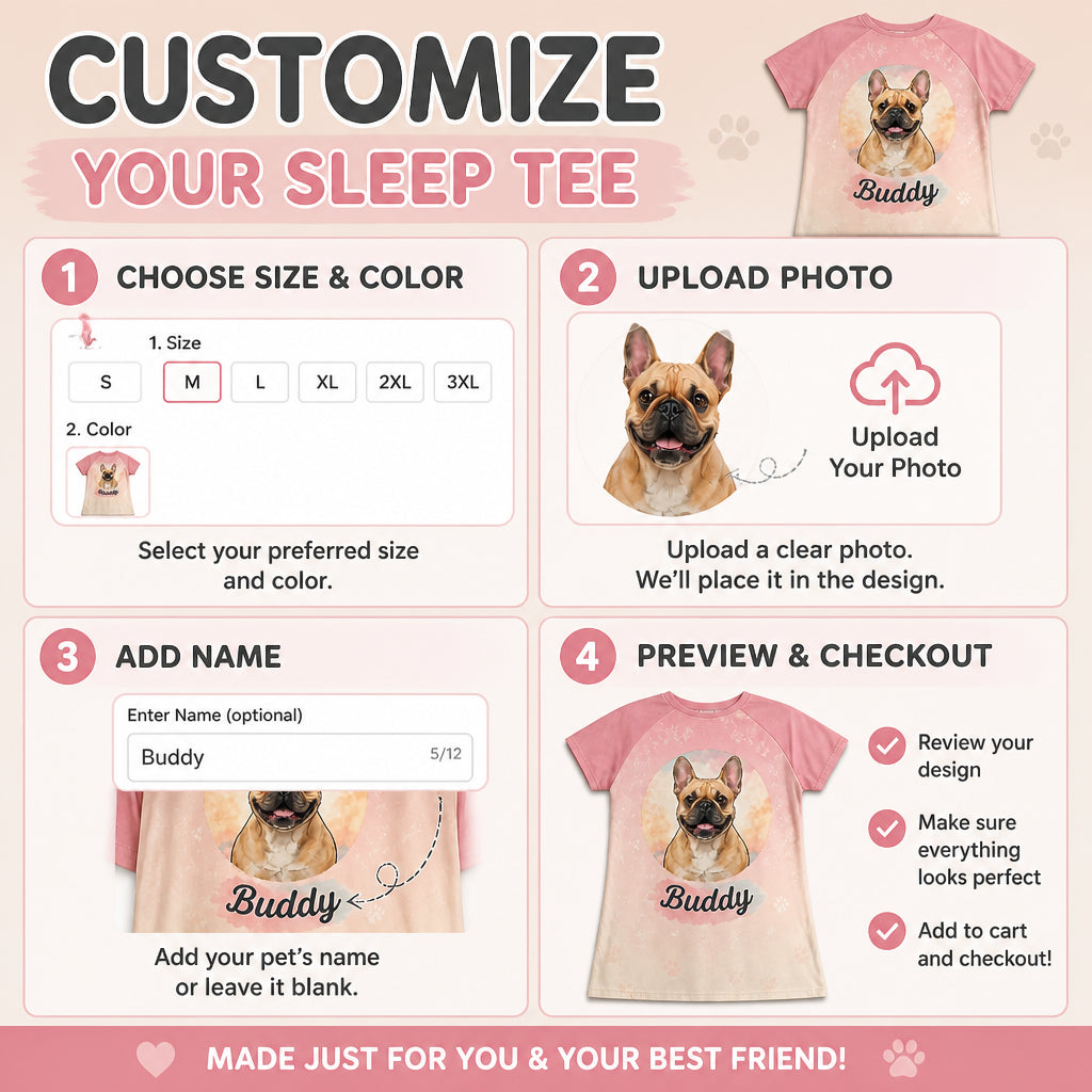 Custom Pet Portrait Sleep Tee — Upload Photo + Pet Name - Personalized Sleep Tee bbd5c0a0-95f1-4698-9f06-34cfc0f6b3a8.jpg