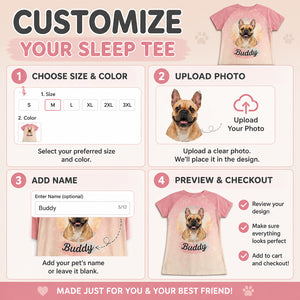 Custom Pet Portrait Sleep Tee — Upload Photo + Pet Name - Personalized Sleep Tee bbd5c0a0-95f1-4698-9f06-34cfc0f6b3a8.jpg