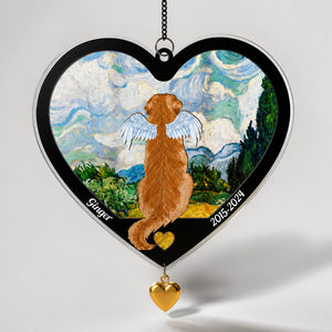 Heart Pet Memorial Suncatcher – Dog with Angel Wings, Name & Years - Personalized 1 Layered Suncatcher with Charm bbe90a96-9edc-4b03-b95d-519214f567f2.jpg