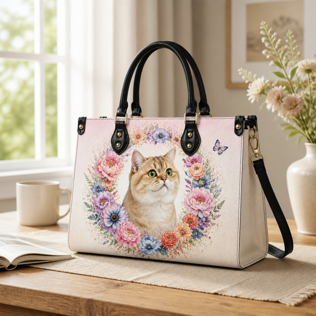 Custom Pet Photo Floral Leather Shoulder Bag - Personalized Leather Shoulder Bag bbf2c188-d2c3-4014-8ba0-cc14da0e2992.jpg