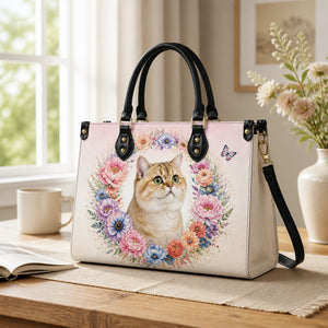 Custom Pet Photo Floral Leather Shoulder Bag - Personalized Leather Shoulder Bag bbf2c188-d2c3-4014-8ba0-cc14da0e2992.jpg