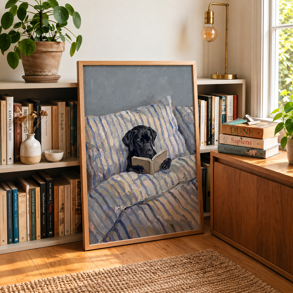 Custom Dog Reading in Bed Painting, Personalized Pet Portrait From Photo, Gift For Friends bbf550e7-bbf6-4067-83b9-7e3e982bffe5-Ch-ch-c-s-ch-trong-khung-g-2.png