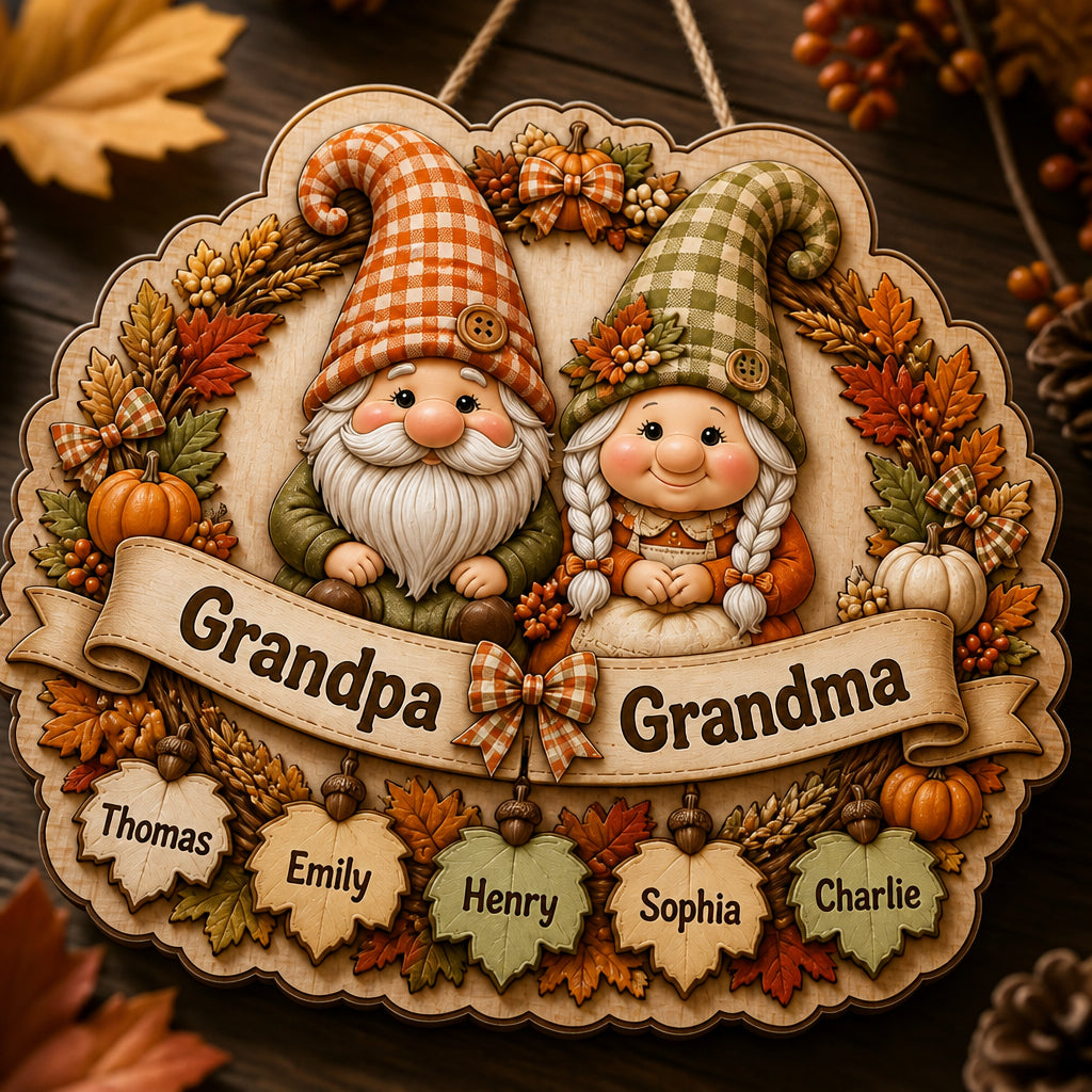 Autumn Gnome Grandparents Wood Sign – Personalized Grandkids Names - Personalized Wood Sign bc1dcaa4-9de2-4598-8179-a9e25123e74b.jpg