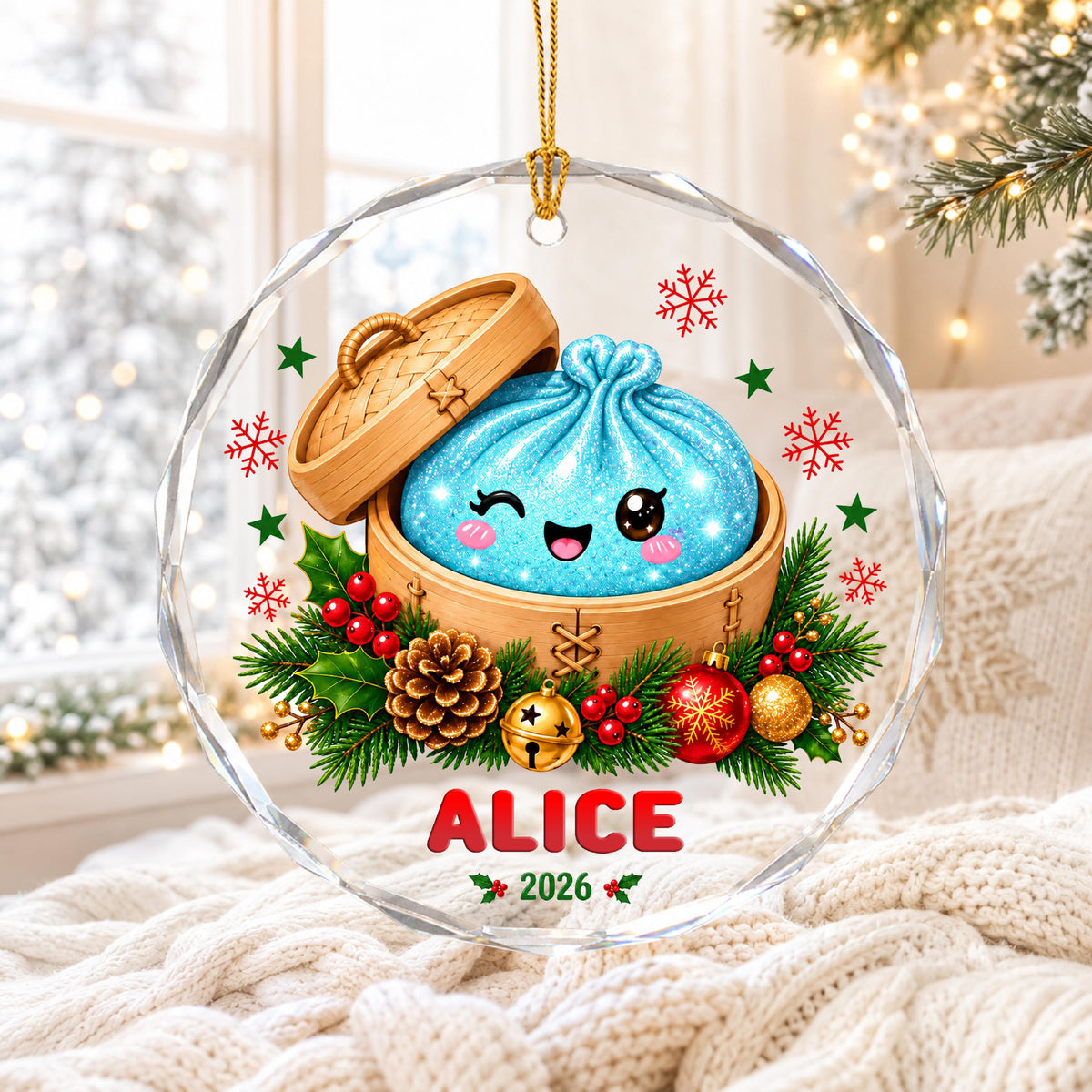 Personalized Glitter Dumpling Ornament, Custom Name Glass Christmas Ornament, Cute Squishy Dumpling Gift for Kids, Holiday Decor 2026 bc34c14f-a78f-4259-a685-60c219ed347f-3.jpg