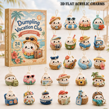 Dumpling Vacation Club Advent Calendar 2026 - 24-Day Festive Countdown, Acrylic Charms Blind Box - Gift For Crochet Lovers bc3ef217-a9e1-441e-9099-8a55c30a28ca-text.png