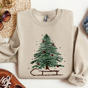 Woman's Holiday Sweatshirt, Women's Xmas Tee, Christmas Sleigh Crewneck, Christmas Tree Tee, Xmas Tree, Women's Christmas Tshirt,Winter Tee bc3fae36-2c31-4bee-a68f-31402424f8bd-5.png