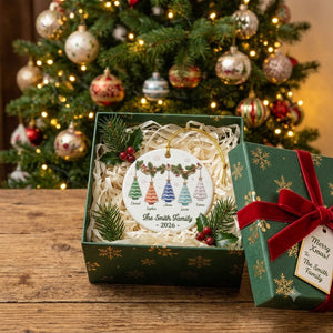 Christmas Tree Ceramic Ornament - Personalized Family Ornaments