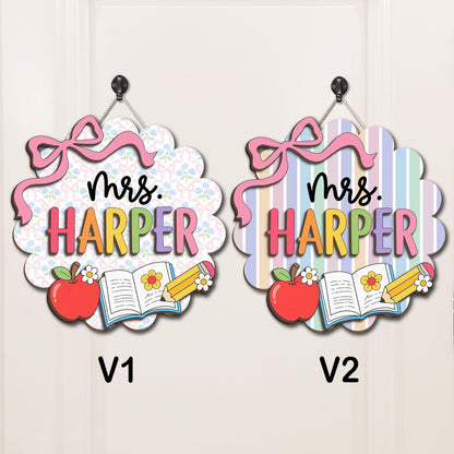 Custom Teachers 3D Welcome Door Sign Back To School Gift, Classroom Decor Teacher Name Door Hanger bc465d8b-adb8-4645-aab9-e749a230f1da-2.jpg