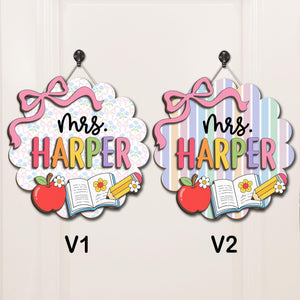 Custom Teachers 3D Welcome Door Sign Back To School Gift, Classroom Decor Teacher Name Door Hanger bc465d8b-adb8-4645-aab9-e749a230f1da-2.jpg