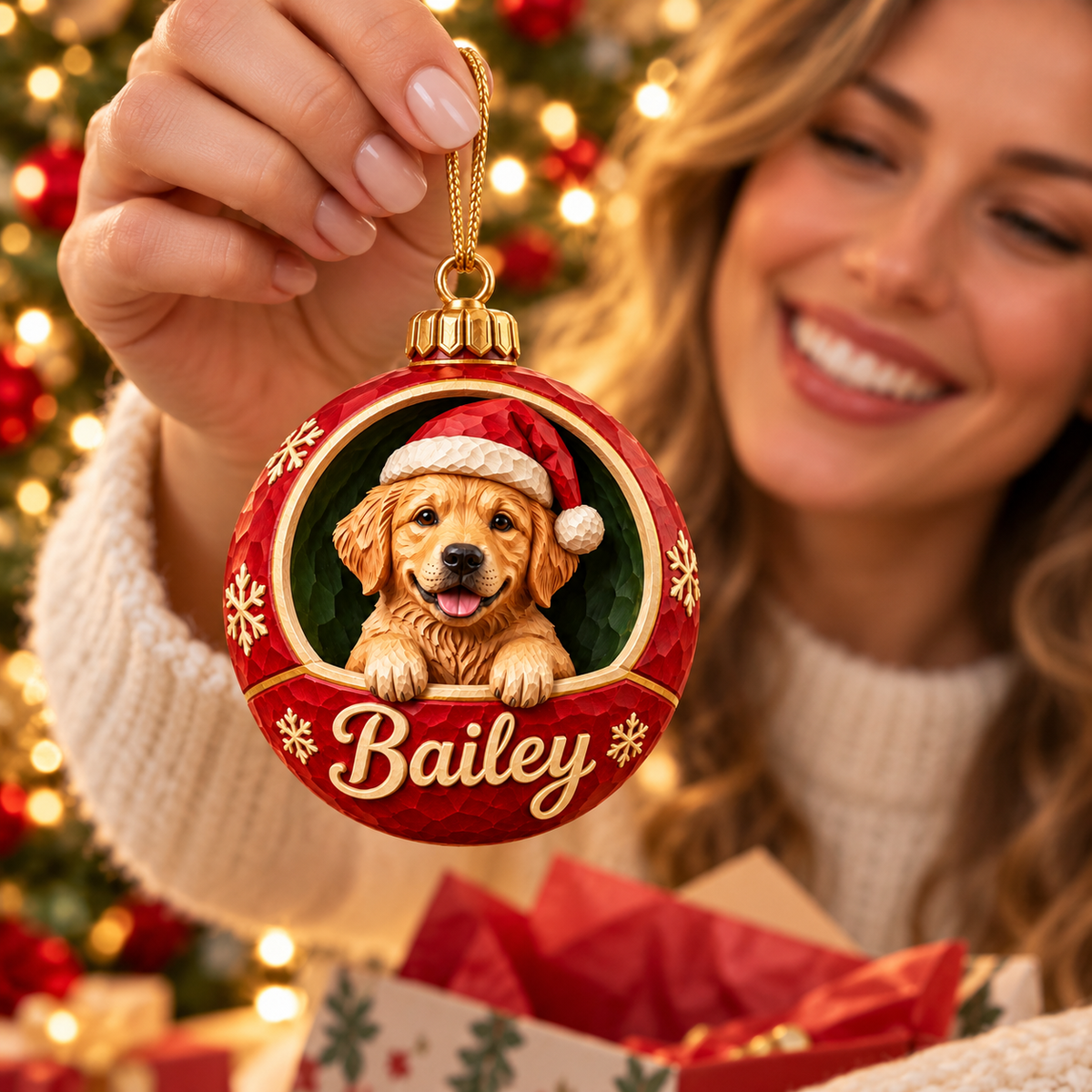 Personalized Dog Christmas Ornament – Custom Pet Photo & Name, 3D Relief Christmas Bauble Ornament, Christmas Gift for Dog Lovers bc57609b-ca10-4d1e-8a27-02b89d5a677f-Bailey-ornament-a-heartfelt-Christmas-gift-4.png