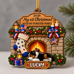 My 1st Christmas With My Forever Family — Pet Portrait Fireplace Ornament - Personalized 3-Layered Wood Ornament bc63274c-7460-4c41-8e61-dee3be23d192.jpg