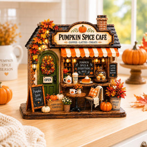 Personalized Autumn Coffee Shop Wooden Block, Custom Fall Café Shelf Decor, Rustic Harvest Village House, Cozy Thanksgiving Gift bc703b6b-9e4f-45c6-a10c-5bd988e02745-4.jpg