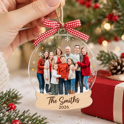 Custom Family Photo Christmas Ornament 2026: 2D Flat Snow Globe Family Keepsake, Christmas Tree Decor, Family Picture Ornament, Xmas Gifts bc81279f-4e9a-47a5-b7a9-fc064835fd66-6.jpg