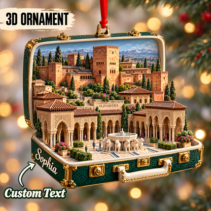 Personalized 3D Alhambra Suitcase Christmas Ornament – Granada Spain Travel Souvenir & Gift for Spain Lovers bc91f376-ec9e-406f-9f05-d135ab0afee5-Sophia-s-3D-Alhambra-hanging-ornament.png