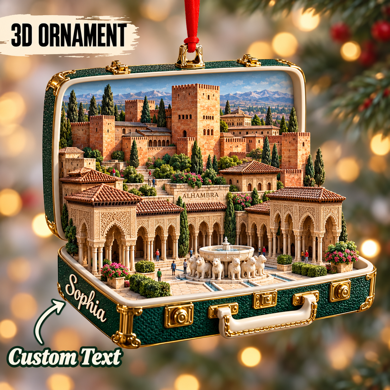 Personalized 3D Alhambra Suitcase Christmas Ornament – Granada Spain Travel Souvenir & Gift for Spain Lovers bc91f376-ec9e-406f-9f05-d135ab0afee5-Sophia-s-3D-Alhambra-hanging-ornament.png
