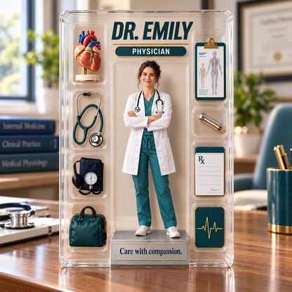 Personalized Doctor Custom Shape Acrylic Table Sign, Custom Photo & Name Desk Decor, Physician Appreciation & Medical School Graduation Gift bcad9f8f-684a-4c8a-9ce3-05256f88b8ad-K-ni-m-acrylic-b-c-s-tr-n-b-n-1.png