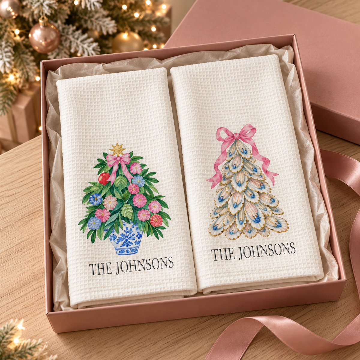Personalized Christmas Kitchen Waffle Towels Monogram Holiday Gift White Microfiber Absorbent Textile Festive Decor Family Name bcb15229-606b-4293-97a6-a54a03ddd588-35f27021-c068-4923-84f1-46a99bdccdd5.png