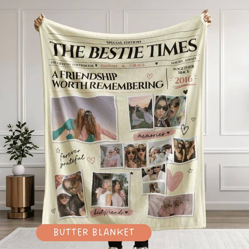 Personalized Best Friend Newspaper Blanket Custom Bestie Photo Collage Blanket Custom BFF Gift Gift for Her Friendship Keepsake Girls Night bcb74ce3-d8ae-4310-840b-b2ab2de49e4f-dfgdfg-4-.jpg