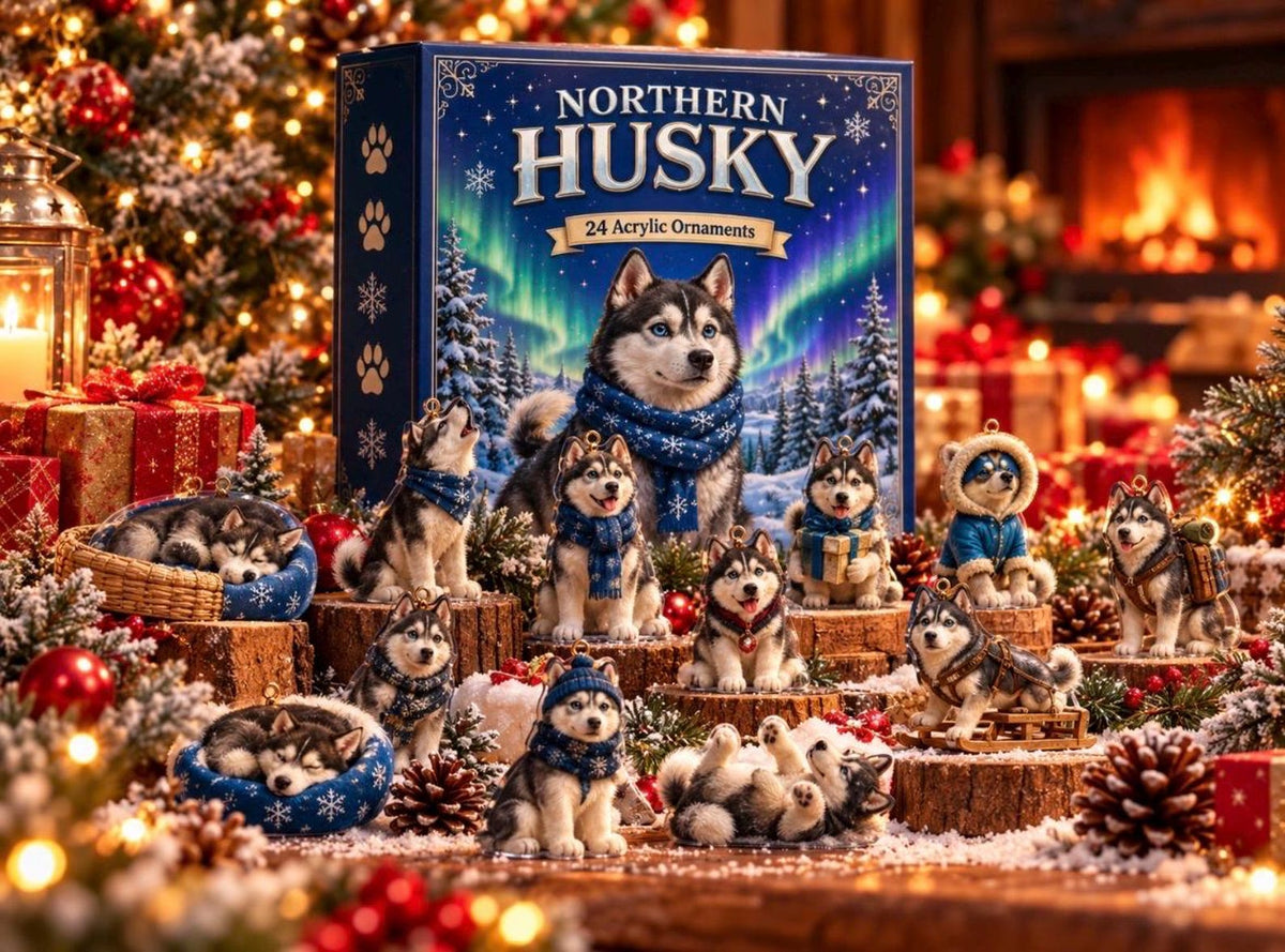 Husky Advent Calendar 2026, 24 2D Acrylic Dog Ornaments, Winter Wonderland Christmas Decor, Dog Lover Gift bcd35be6-ae91-4230-b356-50781be7d55b-il_1588xN.8597564766_66ld.jpg