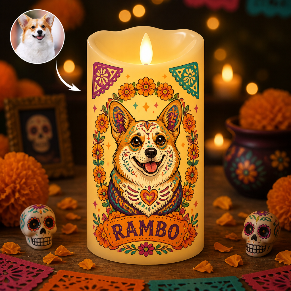 Day of the Dead Pet Photo Candle – Custom Portrait Flameless LED - Personalized Custom Led Flameless Candle bcee0126-e7d2-4fe1-a656-cbcb9ac8e407.png