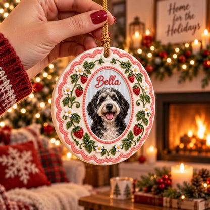 Personalized Custom Photo Pet 3D Ceramic Round Ornament, Christmas Vintage Frame Dog Cat Gift bcf54fa0-66e3-462a-bf46-0d69713b2eb9-l5.jpg
