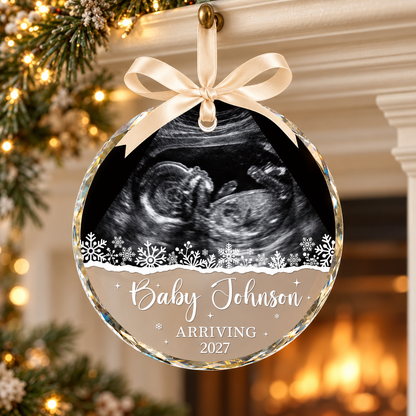 Custom Baby Announcement Ornament, Ultrasound Pregnancy Ornament, Sonogram Reveal Christmas Keepsake, New Family Gift, Expecting Parents bcfc5cc6-afad-4425-b271-69f8f1f89906-banner-2.png
