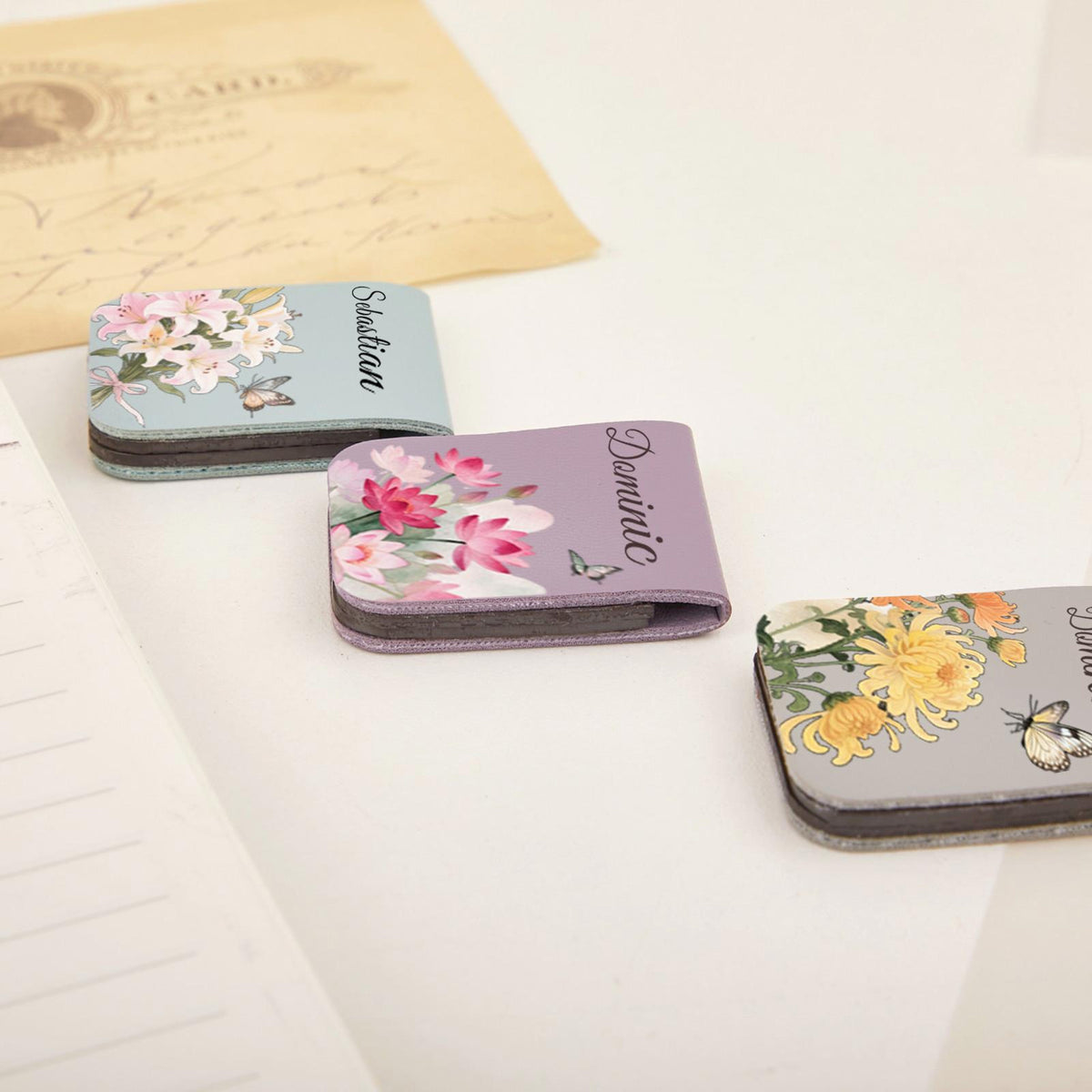 Leather bookmark with birth flower, personalized leather magnetic bookmark, custom name bookmark, birthday gift for book lovers bd055146-fbfb-4998-ae97-76de683fae87-7.jpg