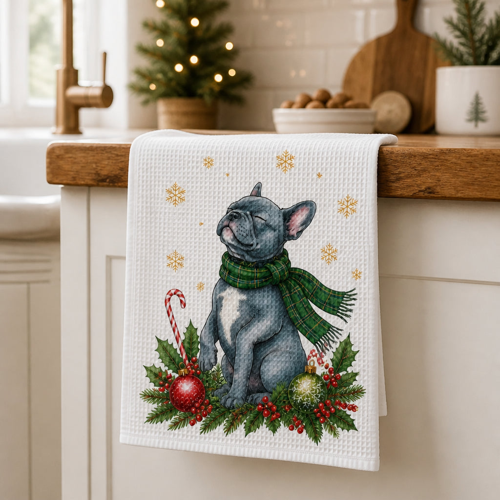 Festive Frenchie Holiday Kitchen Towel - Personalized Kitchen Towel bd0992b3-137e-4ae5-814e-ea2e7112e9fb.jpg