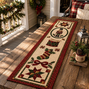 Christmas Quilted Table Runner, Traditional Red Green Holiday Table Decor, Holiday Winter Dining Table Decor, Festive Farmhouse Xmas Decor bd109170-cea1-43ea-b0ad-c249253d14d6-2.jpg