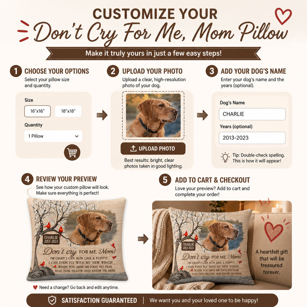 Pet Memorial Pillow – Don't Cry For Me, Mom – Custom Photo, Name & Years - Personalized Pillow bd157cd9-ed2f-4d11-8f33-87477e5971ea.jpg
