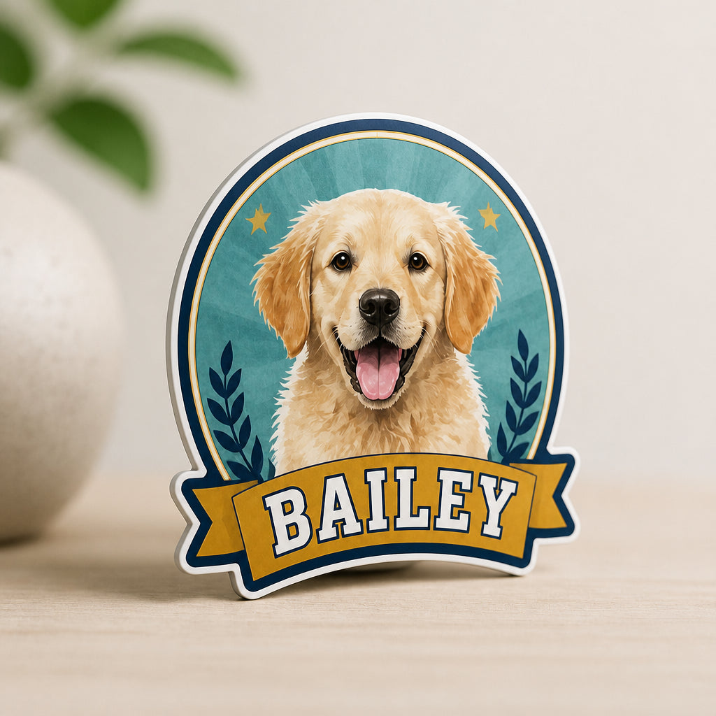 Custom Pet Portrait Fridge Magnet with Name – Modern Badge - Personalized Custom Shape Fridge Magnet bd19047f-8f09-4763-9149-0b429b48b444.jpg