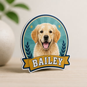 Custom Pet Portrait Fridge Magnet with Name – Modern Badge - Personalized Custom Shape Fridge Magnet bd19047f-8f09-4763-9149-0b429b48b444.jpg