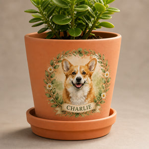 Custom Pet Portrait Planter – Watercolor Wreath + Name - Personalized Plant Pot & Vase bd1fc860-b47d-4be0-9abe-2b489b00b247.jpg