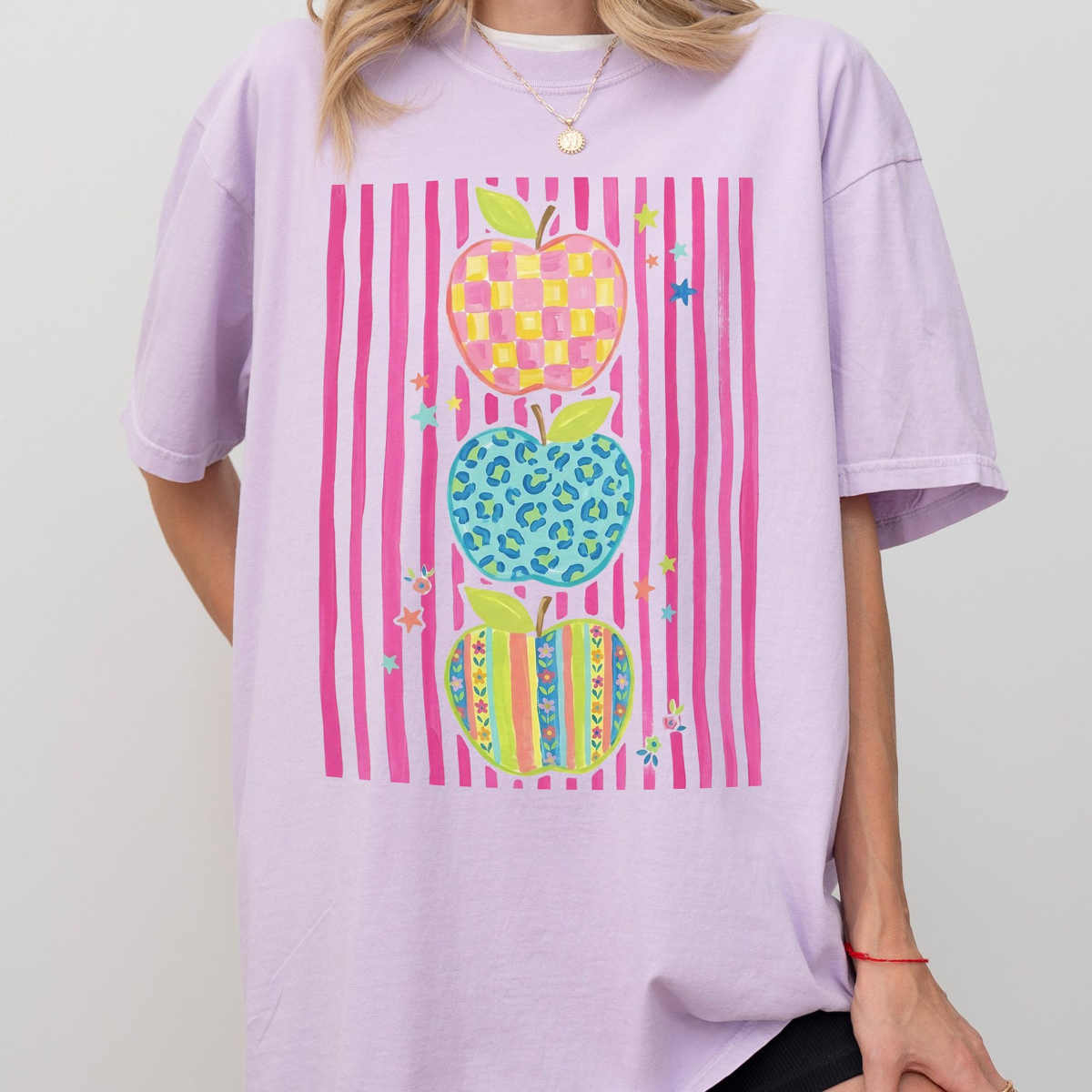 Comfort Colors Teacher Shirt, Colorful Apple Teacher Tee, Preppy Back to School Shirt, Cute Teacher Appreciation Gift bd3f43fa-fff4-4178-816d-1f121c80a4ba-7.png