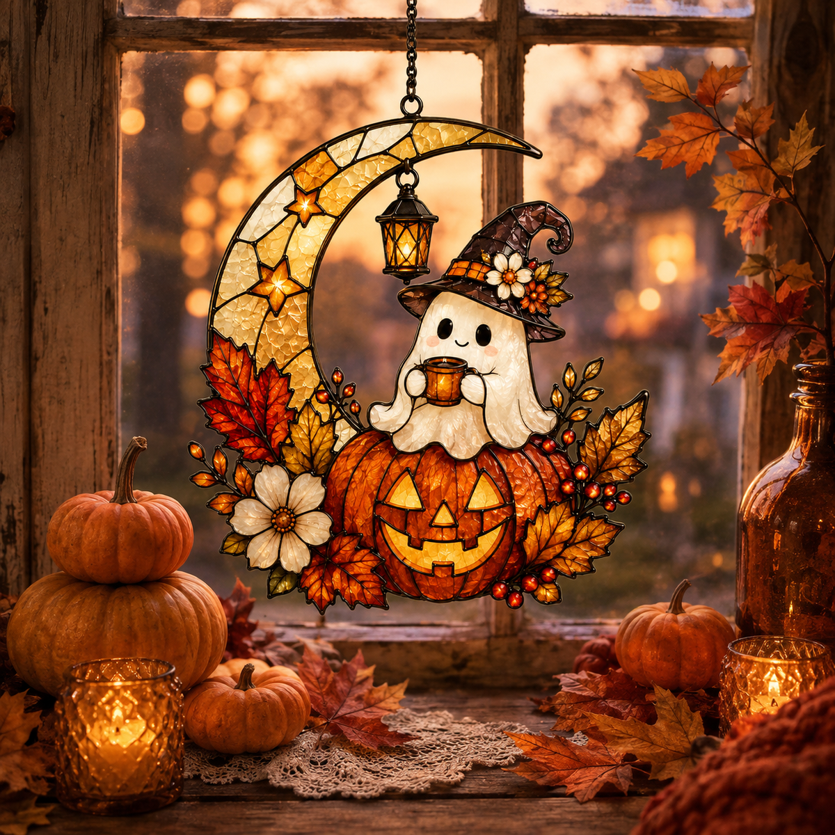 Ghost Pumpkin Moon Acrylic Suncatcher, Ghost Drinking Coffee Window Hanging, Halloween Suncatcher, Thanksgiving Gift For Coffee Lovers bd592cc3-34ce-44cc-8f62-eecbb0e7c3c3-qq4.png