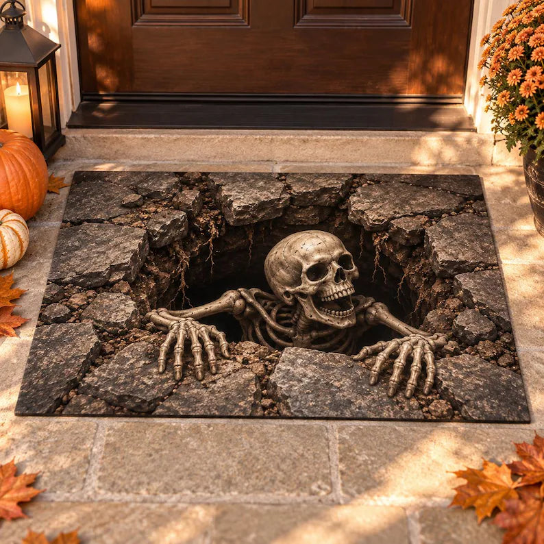 Creepy Skeleton Round Pit Halloween Doormat, 3D Optical Illusion Brick Well Rug, Scary Skeleton Floor Mat, Haunted House Outdoor Porch Decor bd5e0aab-7e9b-4c1b-8c0e-31f6a473f886-fbhesrh-1-.webp