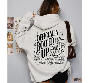 Custom Future Mrs Sweatshirt, Officially Boo'ed Up Hoodie, Spooky Newly Engagement Gift, Halloween Fiancee Apparel, Skeleton Hand Ring bd617d7c-a635-46d1-914b-5054a8ce8205-gfgfh-6-.webp